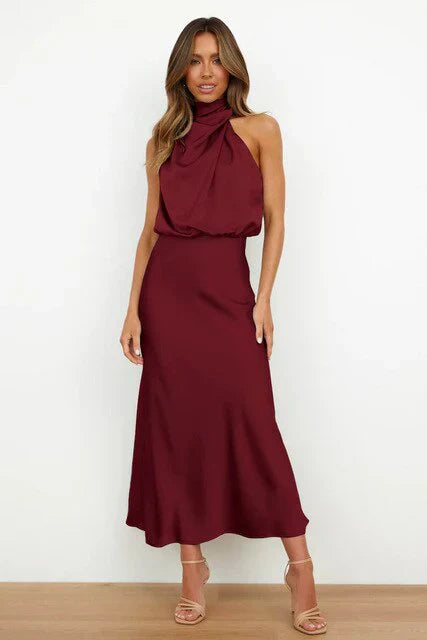 Stylish Cocktail Dress - Mila-Bordeaux red-S-The Livary