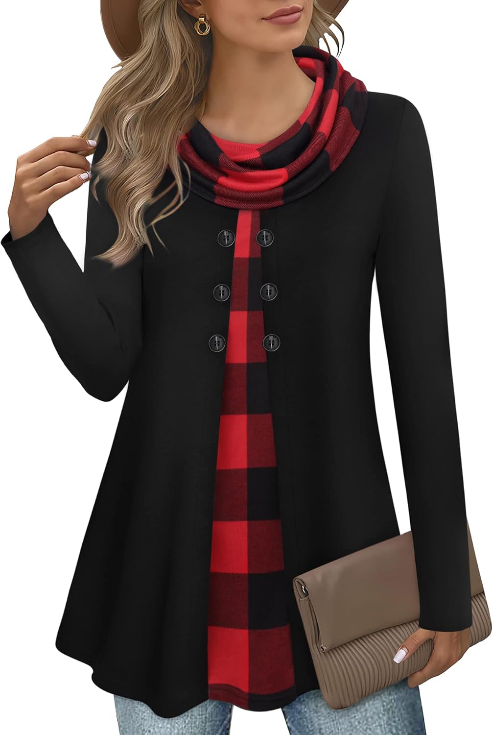 Stylish Color Block Pullover Sweatshirt for Ladies - Bella-Black-S-Nora Luxe
