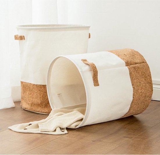 Stylish Cotton Linen Wash and Toy Basket - EcoNest-Nora Luxe