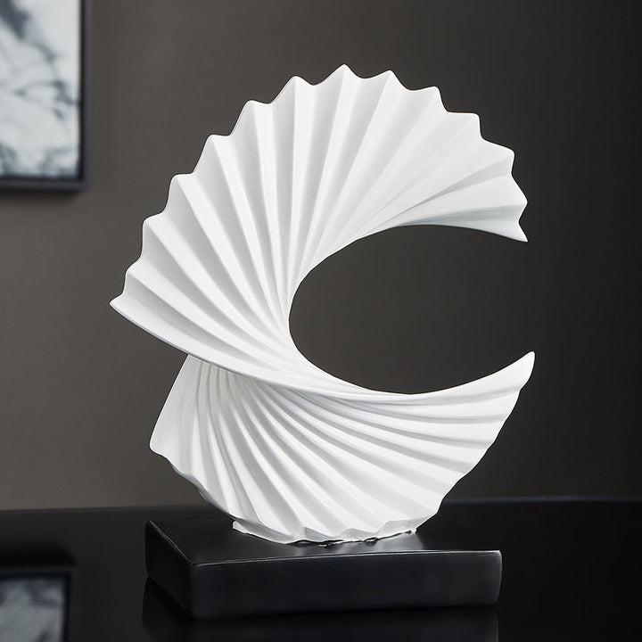 Stylish Crescent Moon Sculpture - LunarGrace-White-Nora Luxe