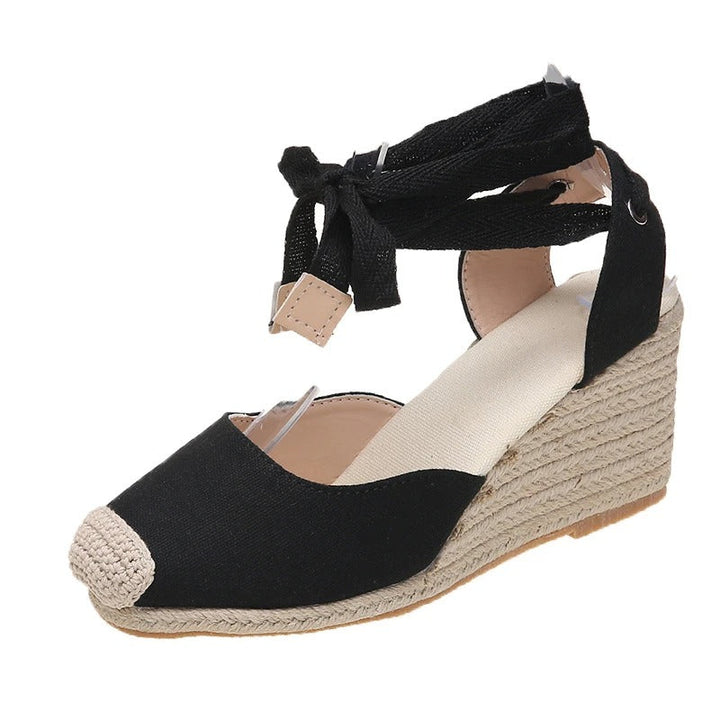 Stylish espadrille sandals for women – Maribel-Black-4.5-Nora Luxe