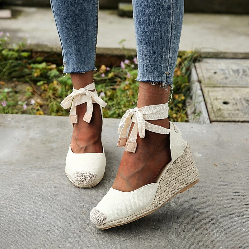 Stylish espadrille sandals for women – Maribel-White-4.5-Nora Luxe