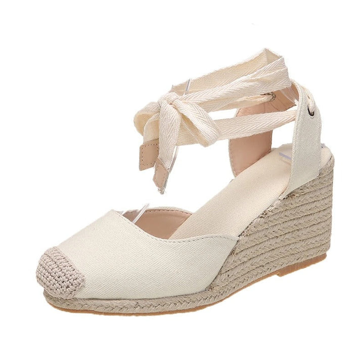 Stylish espadrille sandals for women – Maribel-White-4.5-Nora Luxe