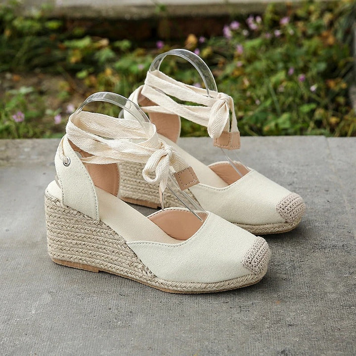Stylish espadrille sandals for women – Maribel-White-4.5-Nora Luxe