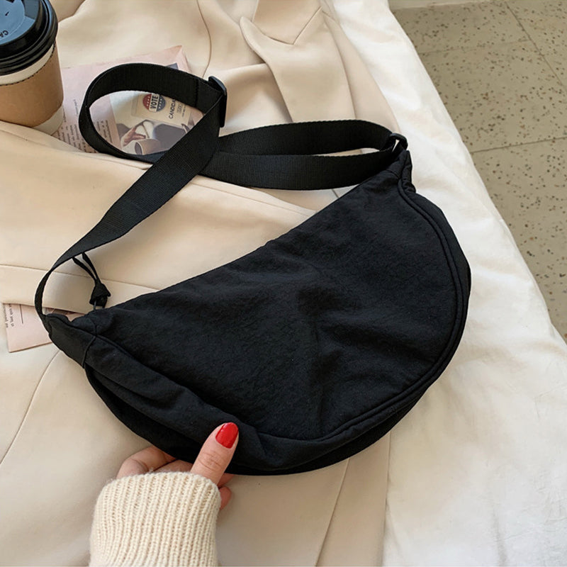 Stylish Half Moon Crossbody Bag - Luna-Black-Nora Luxe