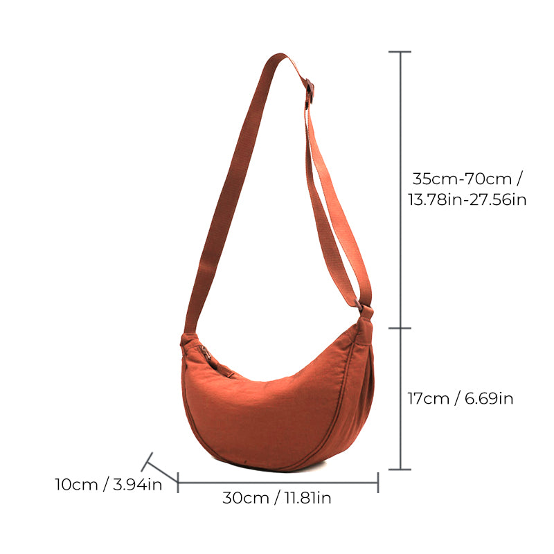 Stylish Half Moon Crossbody Bag - Luna-Black-Nora Luxe