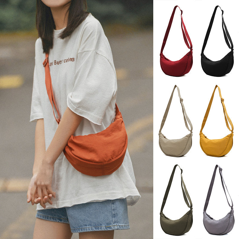 Stylish Half Moon Crossbody Bag - Luna-Black-Nora Luxe