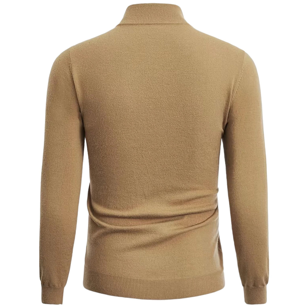 Stylish Half-Zip Sweater for Men - NordFlex-Beige-S-Nora Luxe