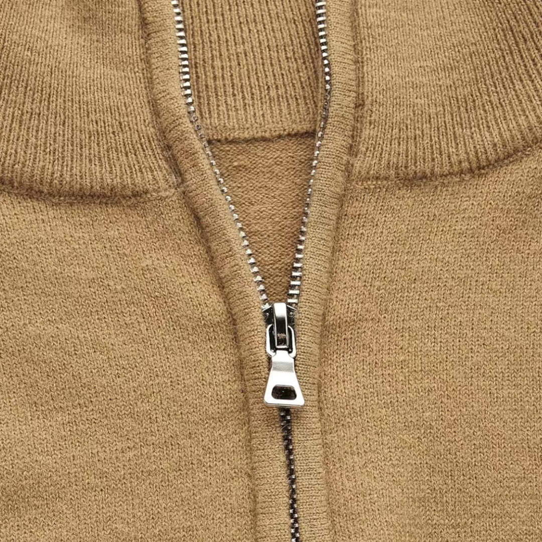 Stylish Half-Zip Sweater for Men - NordFlex-Beige-S-Nora Luxe