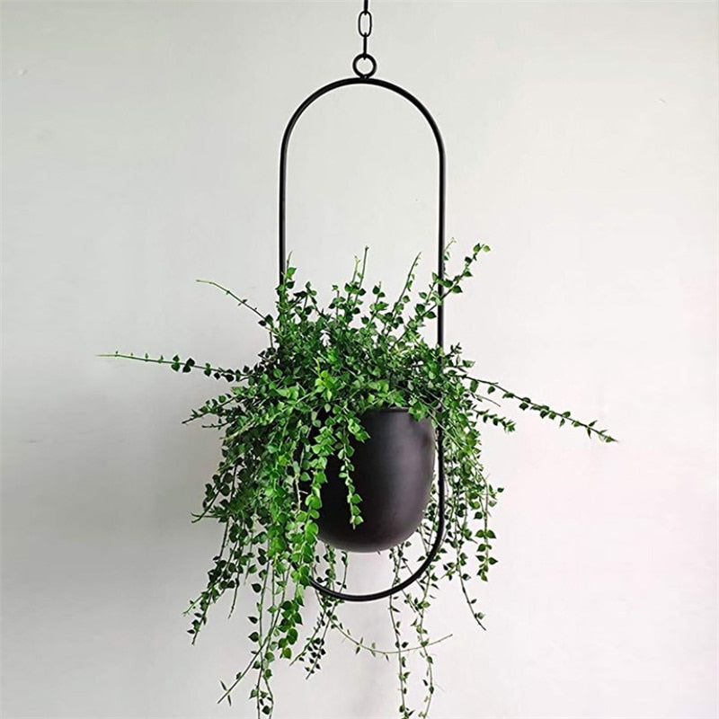 Stylish Indoor and Outdoor Plant Hanger - LeafLuxe-Round-Gold-Nora Luxe