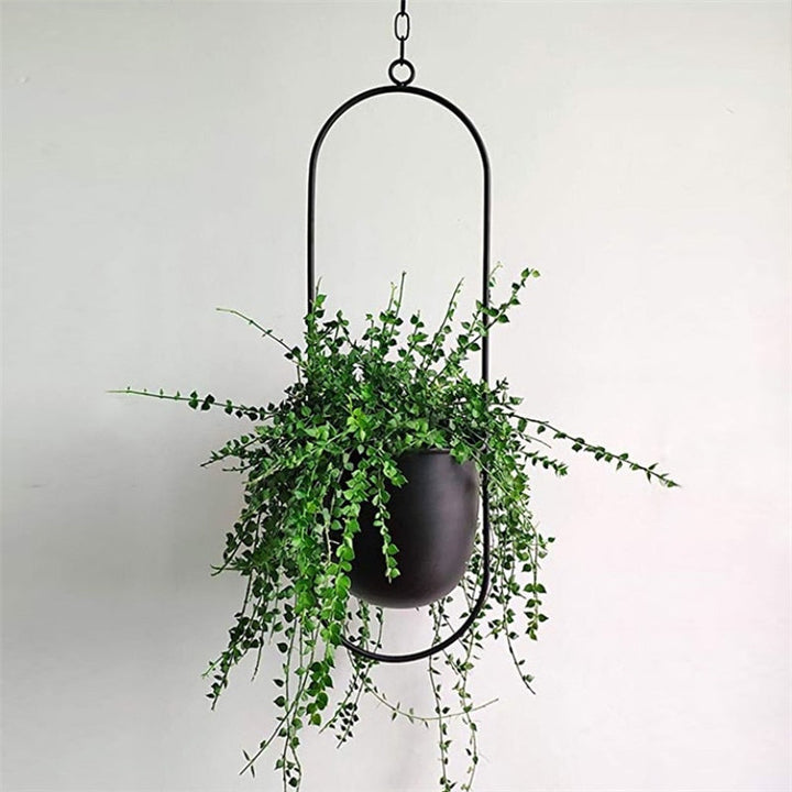 Stylish Indoor and Outdoor Plant Hanger - LeafLuxe-Round-Gold-Nora Luxe