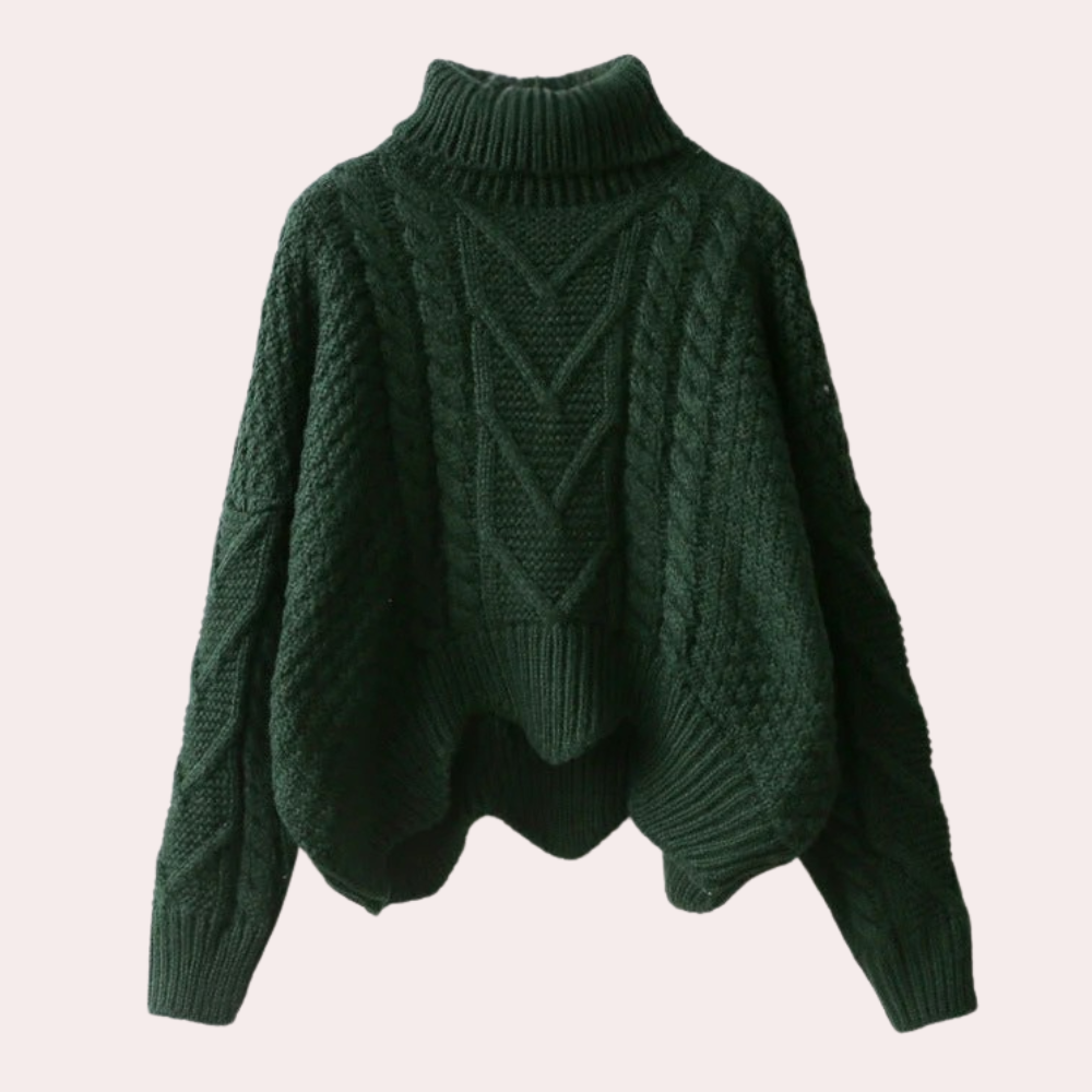 Stylish Knitted Turtleneck for Women - Lina-Green-Nora Luxe