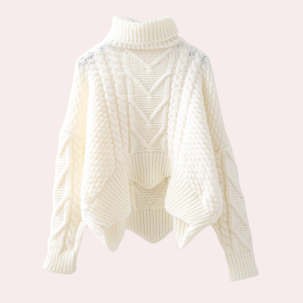 Stylish Knitted Turtleneck for Women - Lina-White-Nora Luxe