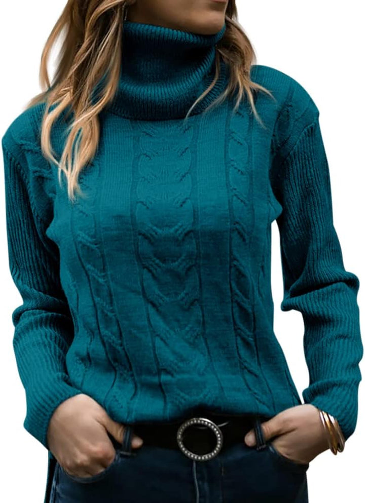 Stylish Knitted Women's Turtleneck - Denise-Apricot-S-Nora Luxe