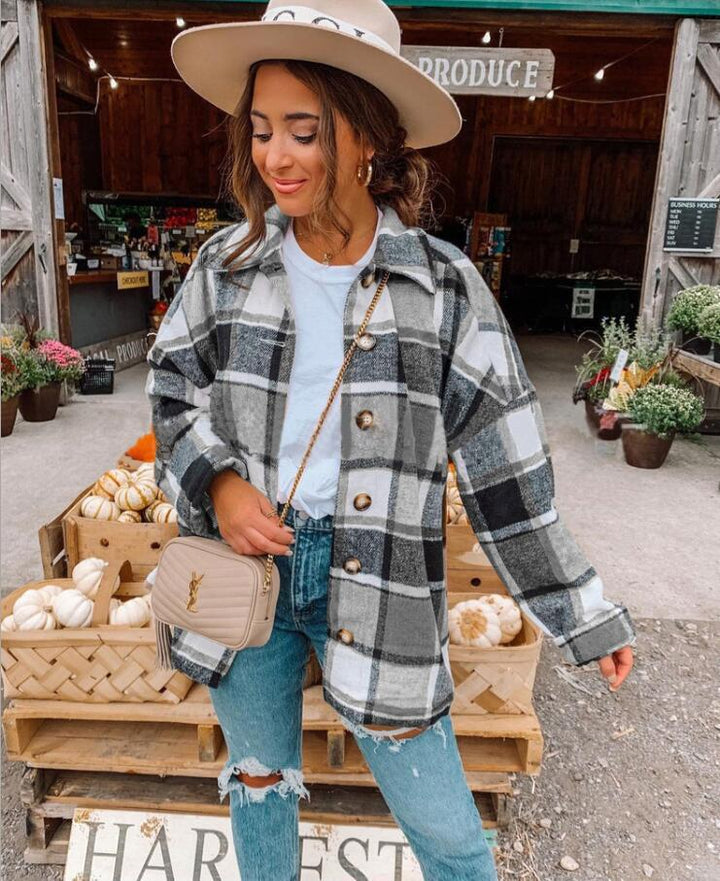 Stylish Ladies' Autumn Cardigan - Sophie-Gray Accent-S-Nora Luxe