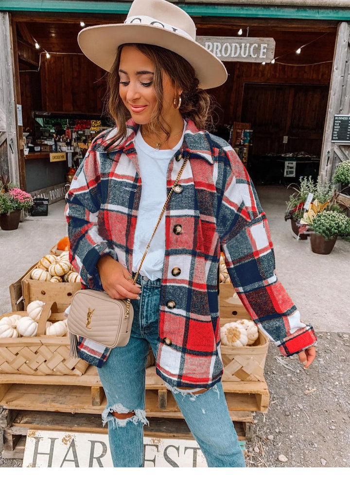Stylish Ladies' Autumn Cardigan - Sophie-Red Accent-S-Nora Luxe