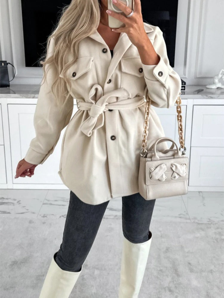 Stylish Ladies Blazer - Elina-Khaki-S-Nora Luxe