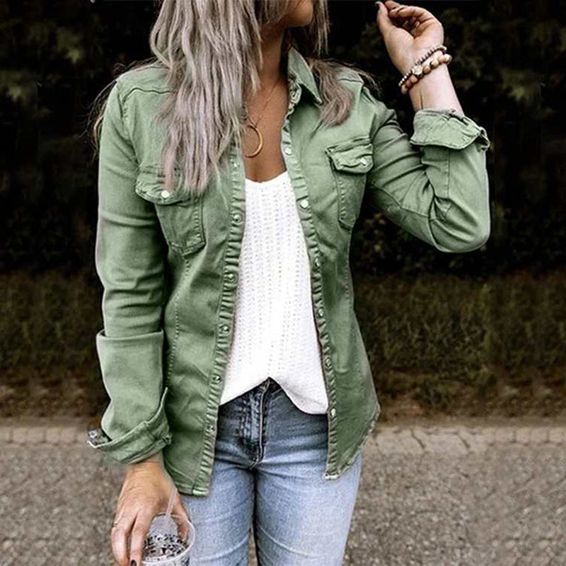 Stylish ladies' denim jacket - Elisa-Gray-S-Nora Luxe