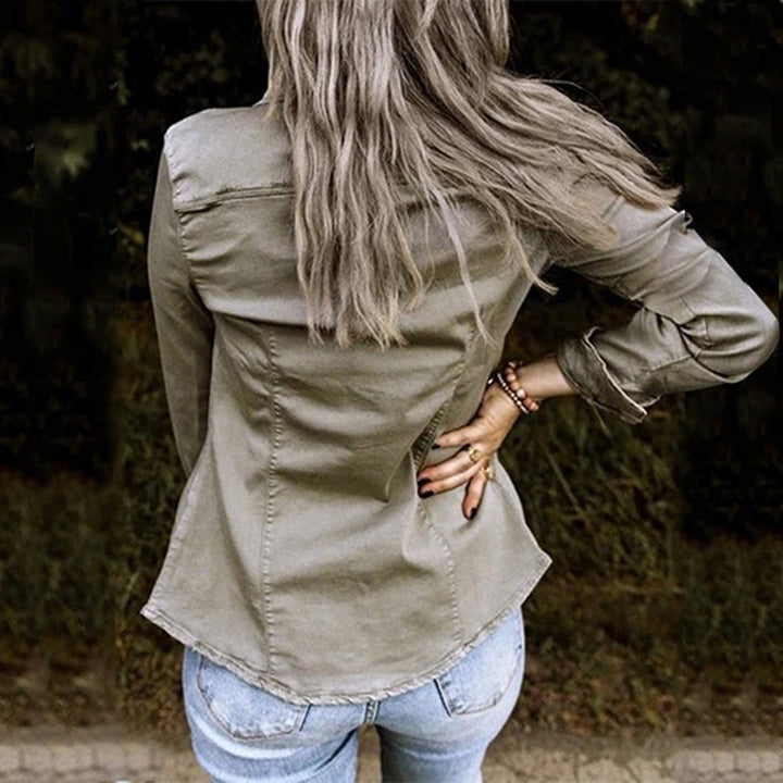 Stylish ladies' denim jacket - Elisa-Gray-S-Nora Luxe