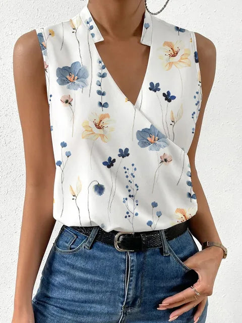 Stylish ladies' summer blouse with a flowing fit – Rania-Blue-S-Nora Luxe
