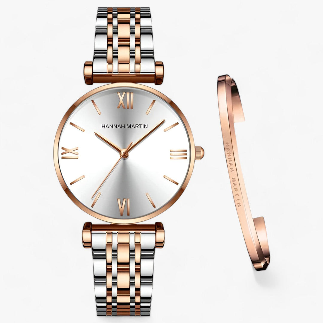 Stylish Ladies Titanium Watch - Adeline-Rose Gold White-Nora Luxe