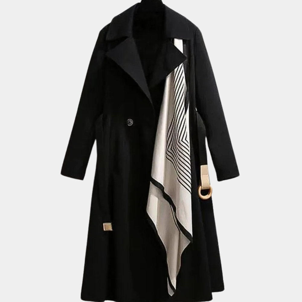 Stylish Ladies Trench Coat with Belt - Noa-Black-XS-Nora Luxe
