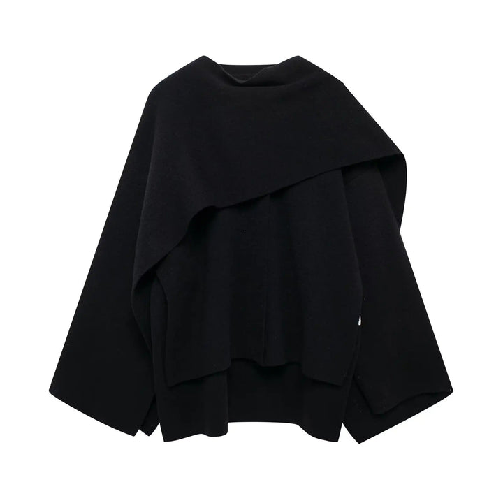 Stylish Ladies Winter Poncho - Ella-Dark blue-S-Nora Luxe