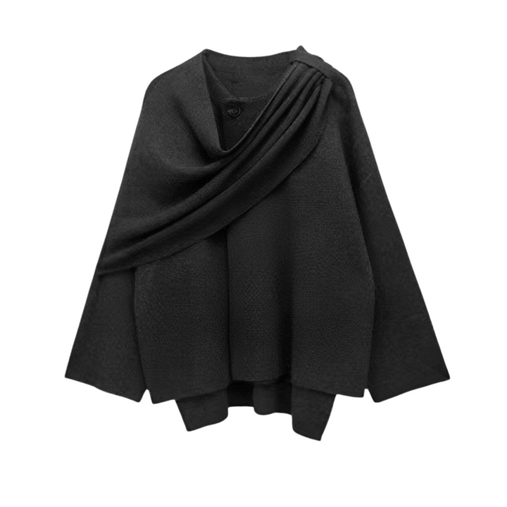 Stylish Ladies Winter Poncho - Ella-Dark blue-S-Nora Luxe
