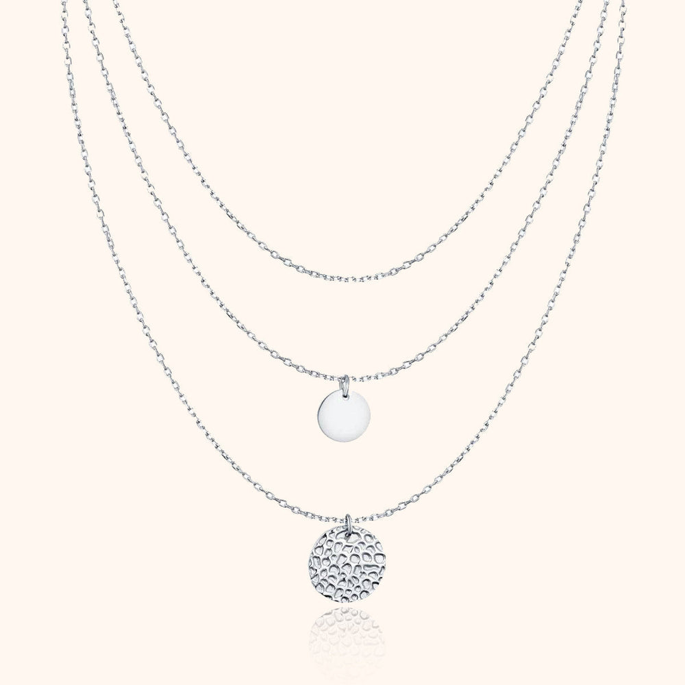 Stylish Layered Necklace - Aurora-Silver-Nora Luxe