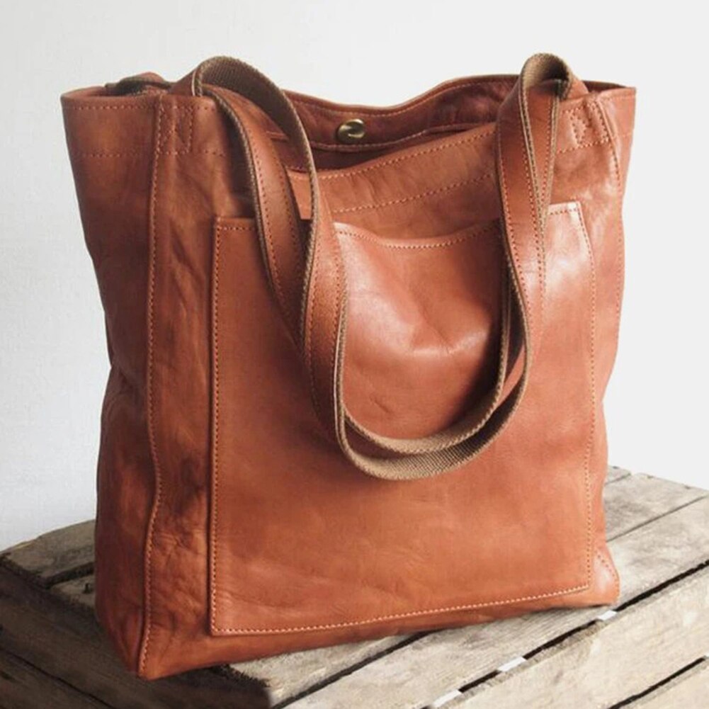 Stylish Leather Ladies Shoulder Bag - Elisa-Light brown-Nora Luxe