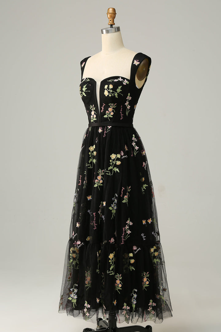 Stylish Long A-Line Ball Gown with Embroidery - Anna-Green-0-Nora Luxe