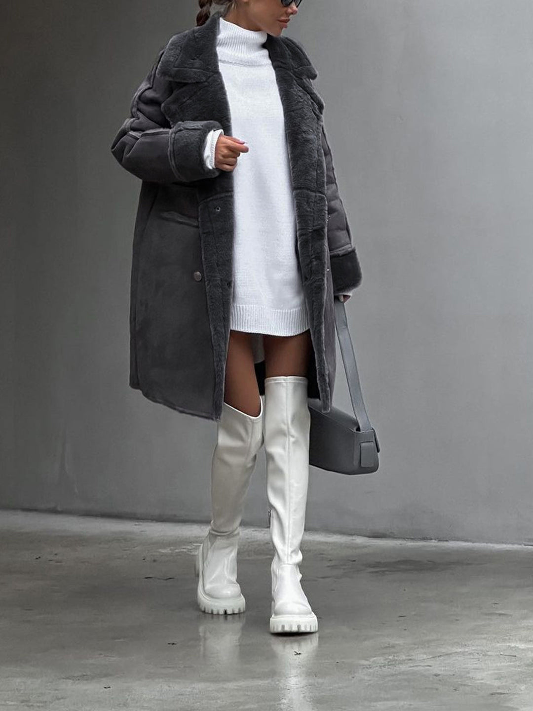Stylish Long Polar Fleece Women's Coat - Ava-Beige-S-Nora Luxe