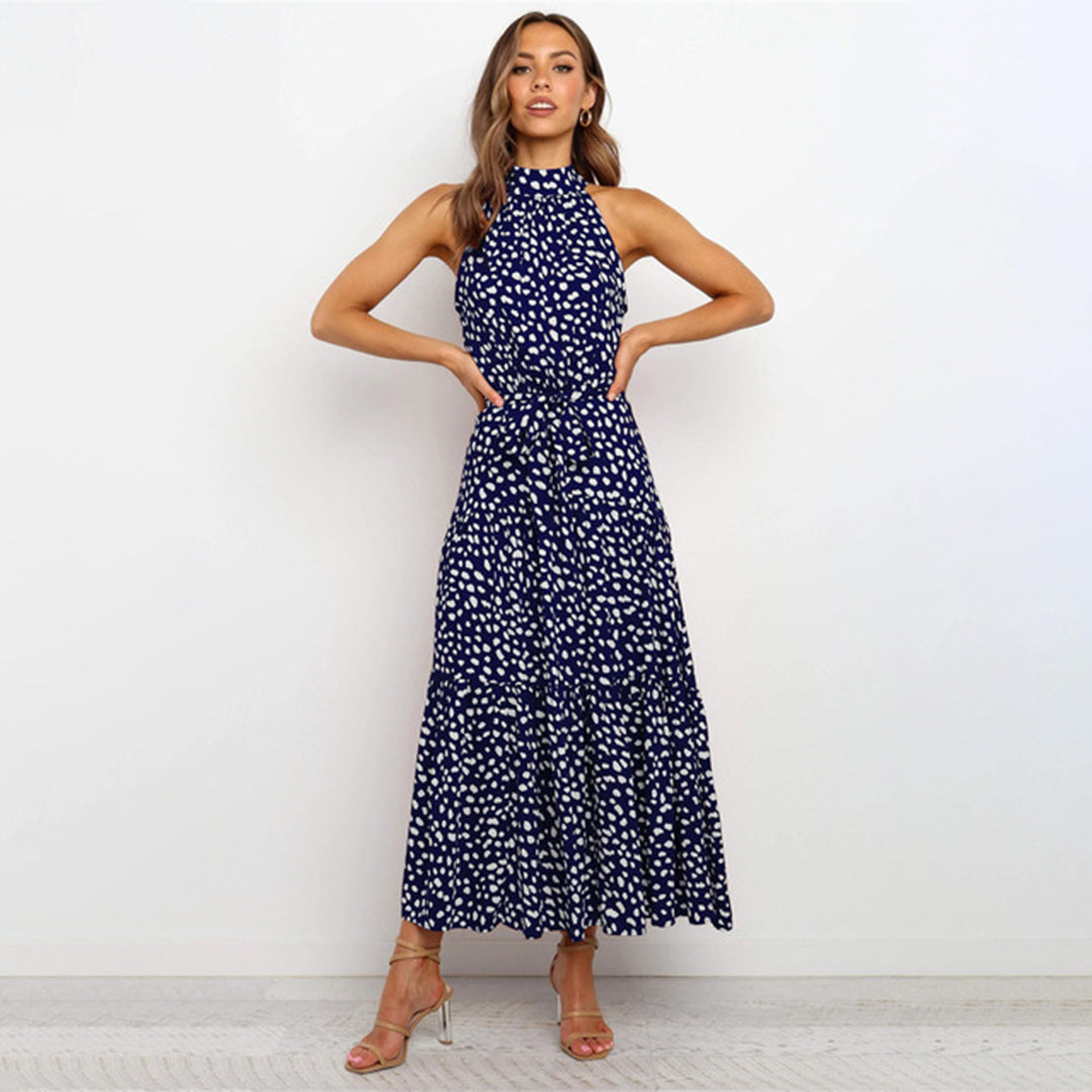 Stylish Long Summer Dress - Lucienne-Blue-S-Nora Luxe