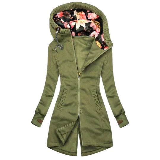 Stylish Long Women's Winter Coat - Mara-Green-S-Nora Luxe