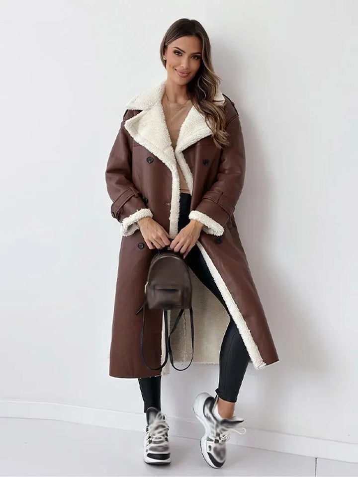 Stylish Long Women's Winter Coat - Seraphina-Black-S-Nora Luxe