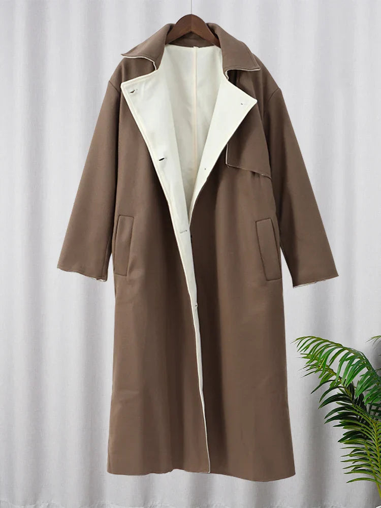 Stylish Long Wool Women's Coat - Ella-S-Nora Luxe
