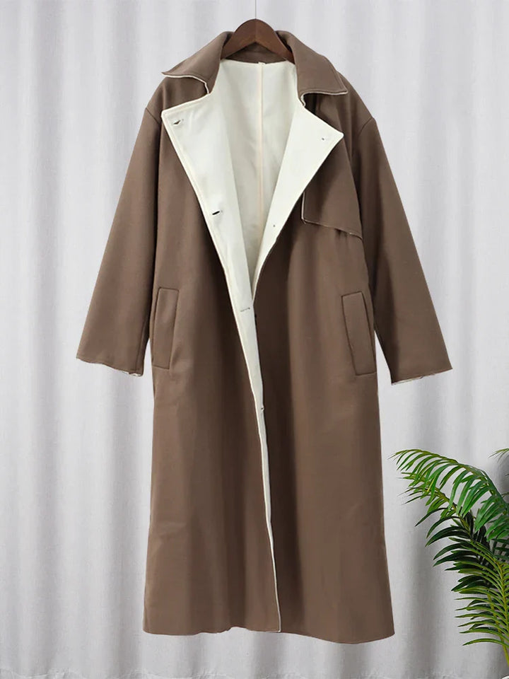 Stylish Long Wool Women's Coat - Ella-S-Nora Luxe