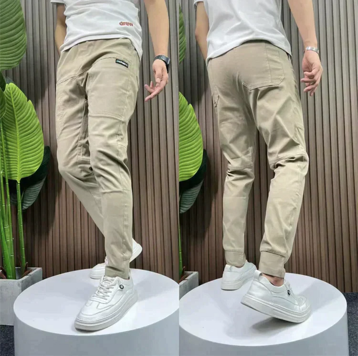 Stylish Men's Cargo Trousers - Finn-Beige-28 – 29 (110.23–132.28 lbs)-Nora Luxe