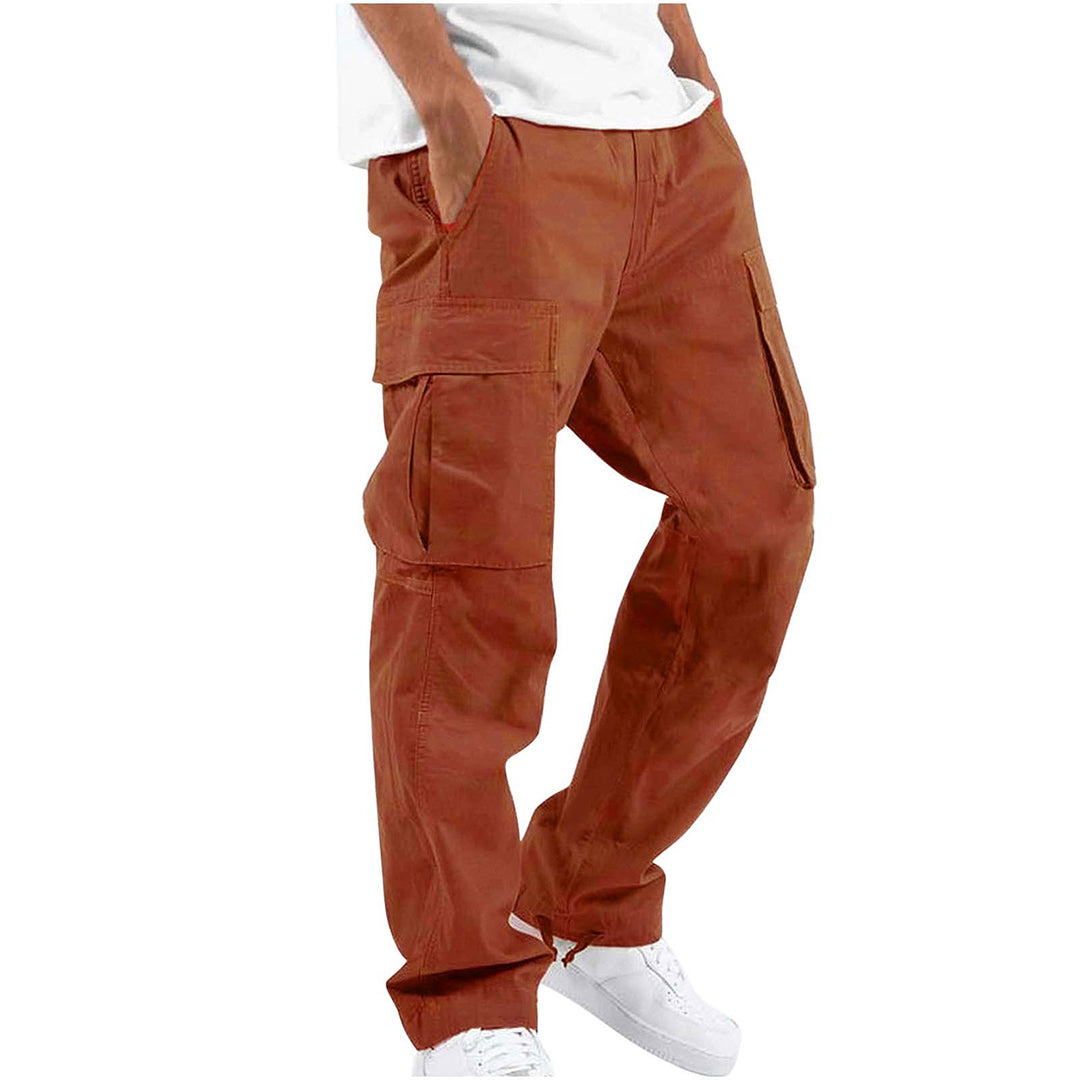Stylish Men's Cargo Trousers - Mason-Orange-S-Nora Luxe