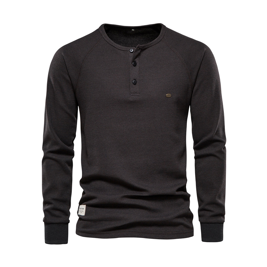 Stylish Men's Long Sleeve Shirt - Milo-Dark gray-S-Nora Luxe