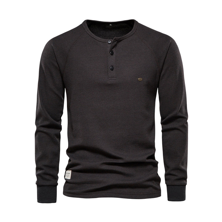 Stylish Men's Long Sleeve Shirt - Milo-Dark gray-S-Nora Luxe