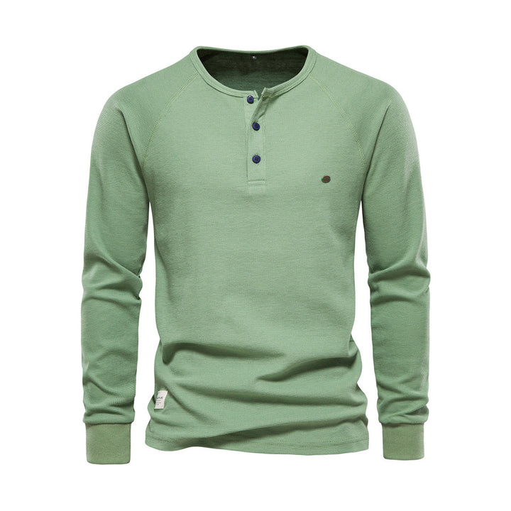 Stylish Men's Long Sleeve Shirt - Milo-Green-S-Nora Luxe