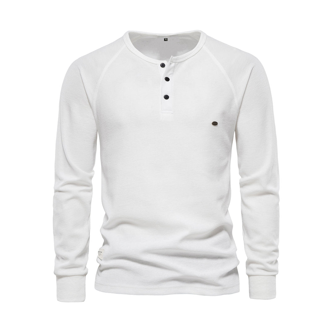 Stylish Men's Long Sleeve Shirt - Milo-White-S-Nora Luxe
