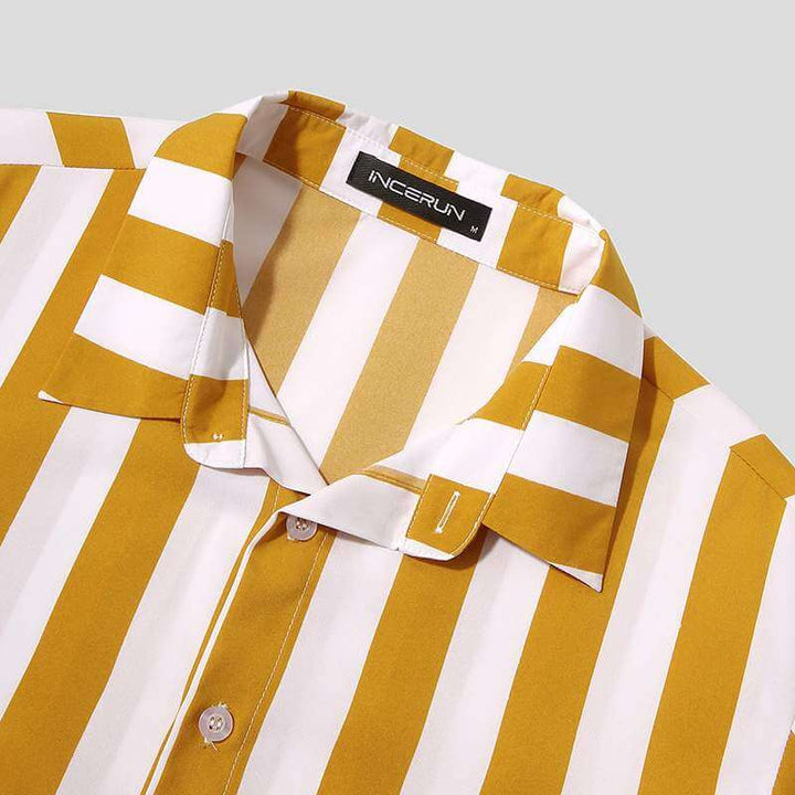 Stylish men's summer set with striped pattern - StripesFresh-Yellow-S-The Livary