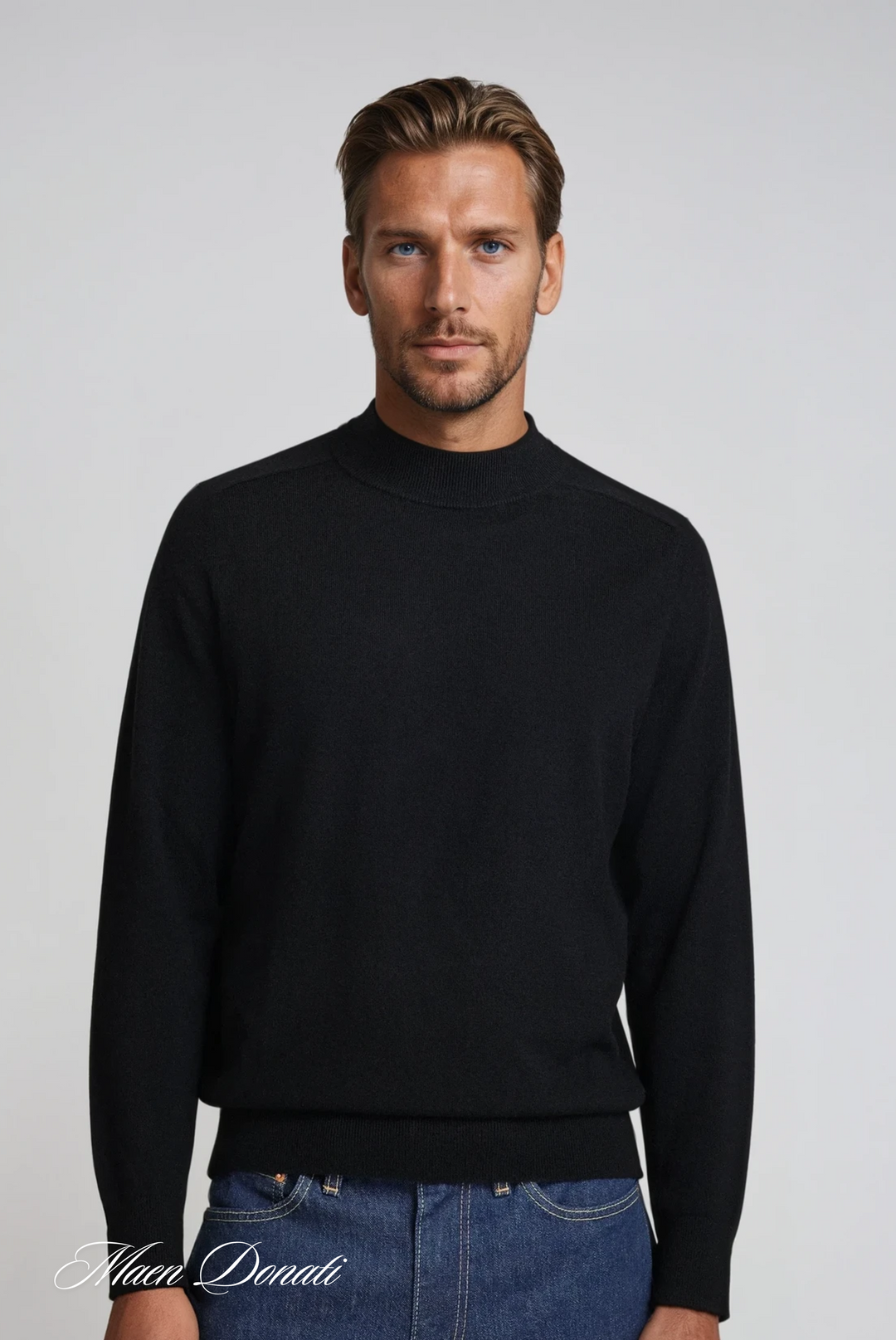 Stylish Men's Sweater - David-Black-M-Nora Luxe