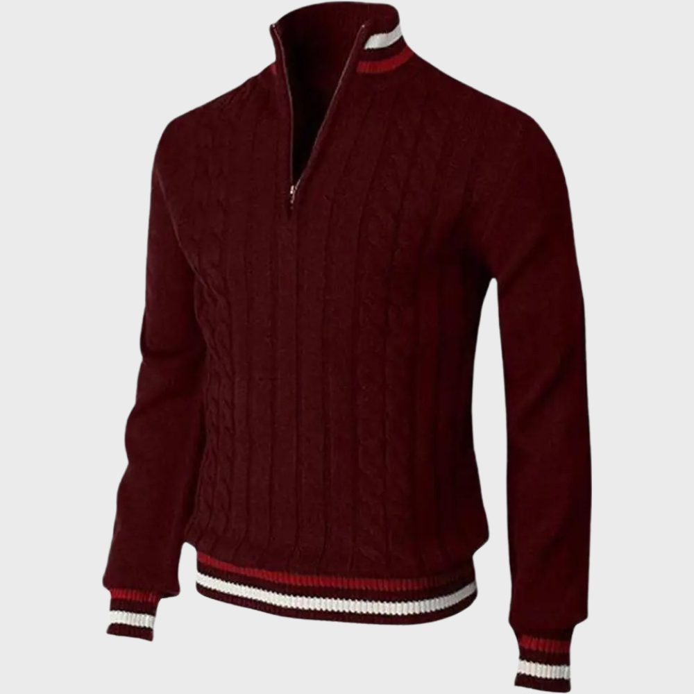 Stylish Men's Sweater - Luca-Bordeaux-S-Nora Luxe