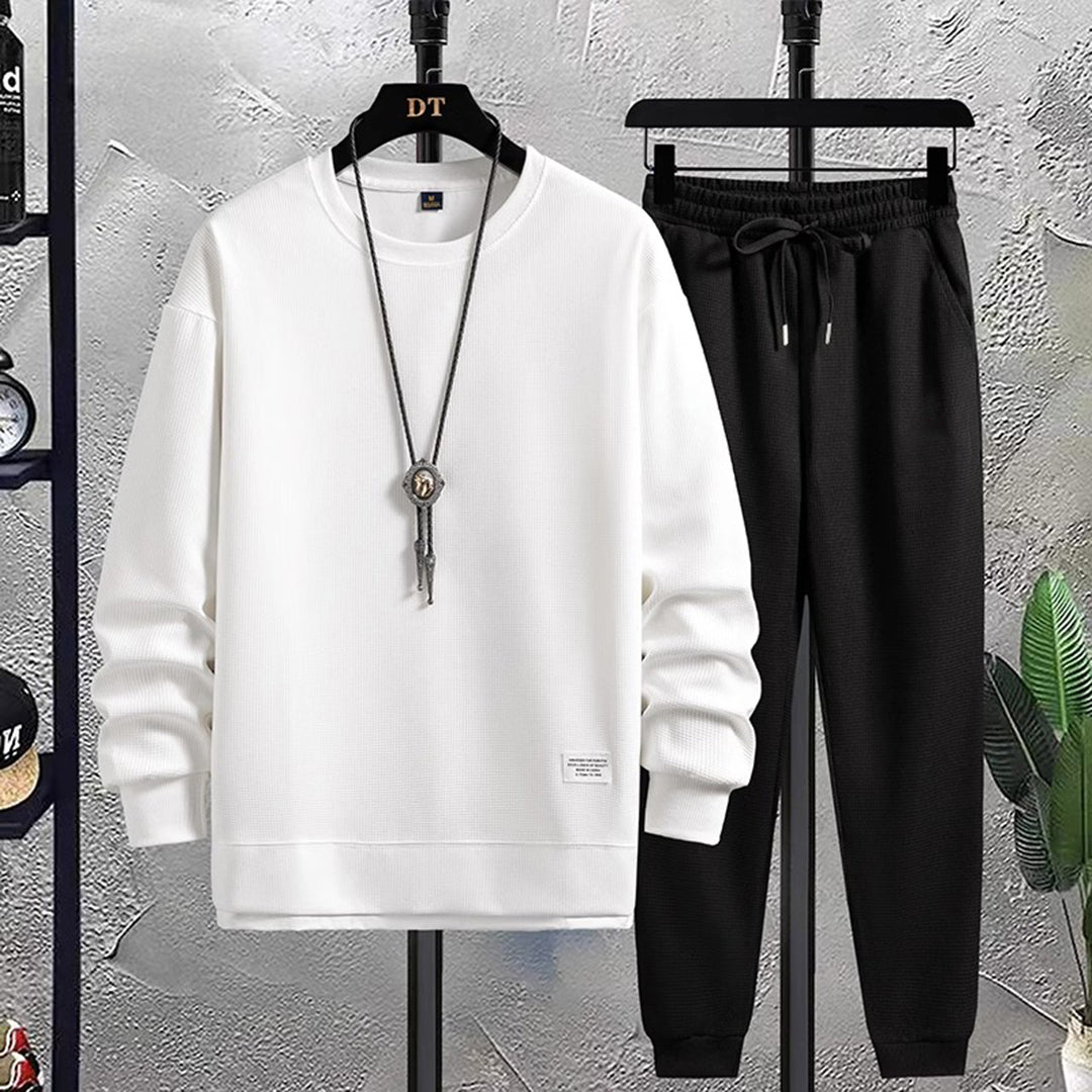 Stylish Men's Tracksuit - Mason-Black and White-M-Nora Luxe