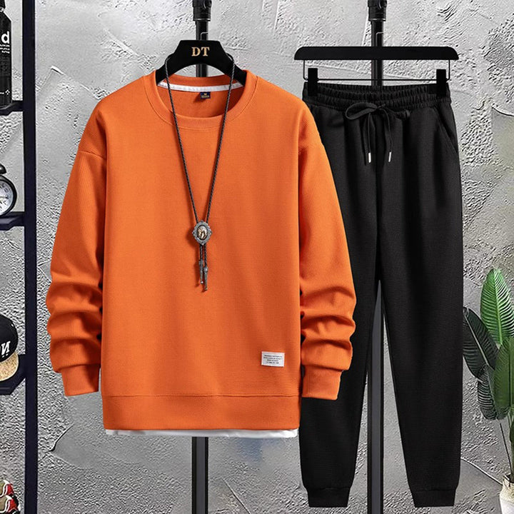 Stylish Men's Tracksuit - Mason-Orange-Black-M-Nora Luxe