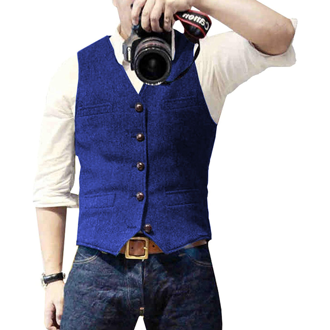 Stylish Men's Vest - Victor-Blue-XS-Nora Luxe