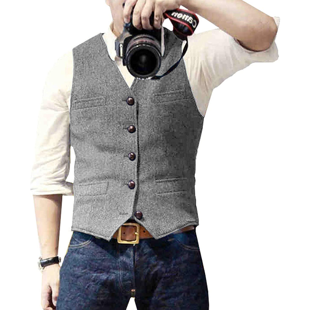 Stylish Men's Vest - Victor-Gray-XS-Nora Luxe